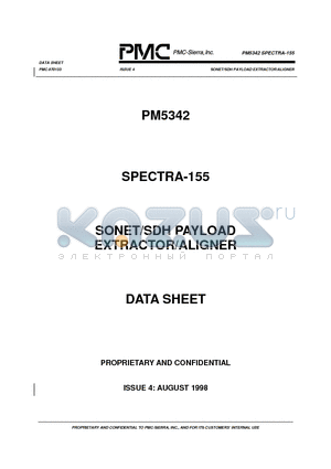 PM5342-BI datasheet - SONET/SDH PAYLOAD EXTRACTOR/ALIGNER