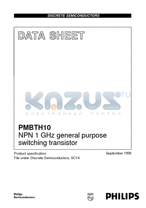PMBTH10 datasheet - NPN 1 GHz general purpose switching transistor