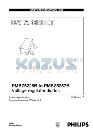 PMBZ5250B datasheet - Voltage regulator diodes