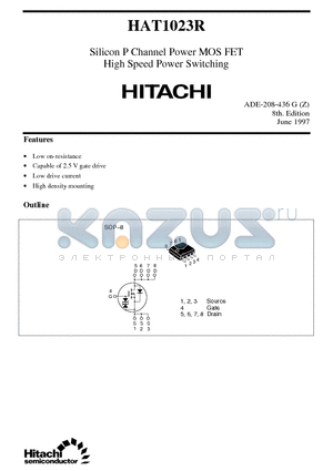 HAT1023R datasheet - Silicon P Channel Power MOS FET High Speed Power Switching
