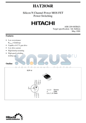 HAT2036R datasheet - Silicon N Channel Power MOS FET Power Switching