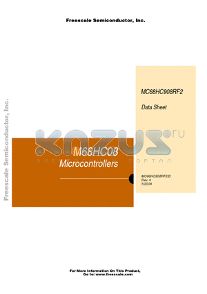 MC68HC908RF2CFA datasheet - M68HC08 Microcontrollers