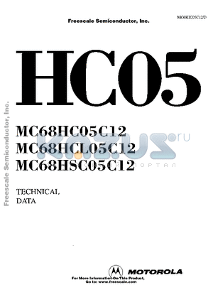 MC68HSC05C12 datasheet - HCMOS MICROCONTROLLER UNITS