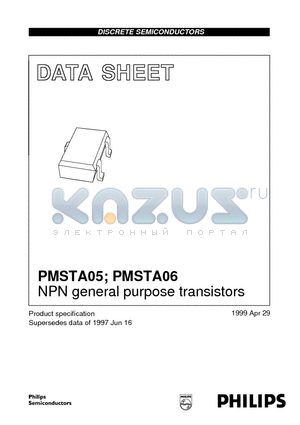 PMSTA05 datasheet - NPN general purpose transistors