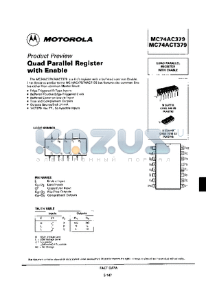 MC74ACT379 datasheet - Quad Parallel Register with Enable