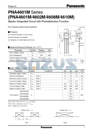 PNA4602M datasheet - Bipolar Integrated Circuit with Photodetection Function