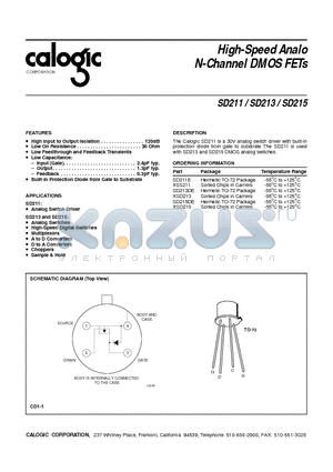 XSD213 datasheet - High-Speed Analo N-Channel DMOS FETs