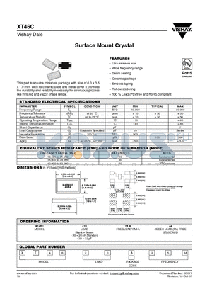 XT4620A12M288 datasheet - Surface Mount Crystal