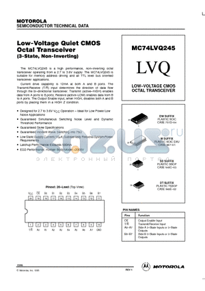MC74LVQ245M datasheet - LOW-VOLTAGE CMOS OCTAL TRANSCEIVER