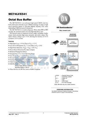 MC74LVX541MG datasheet - Octal Bus Buffer