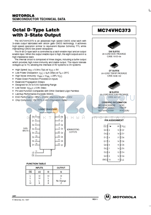 MC74VHC373M datasheet - Octal D-Type Latch with 3-State Output