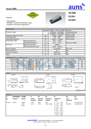 HC49M_1 datasheet - Quartz SMD