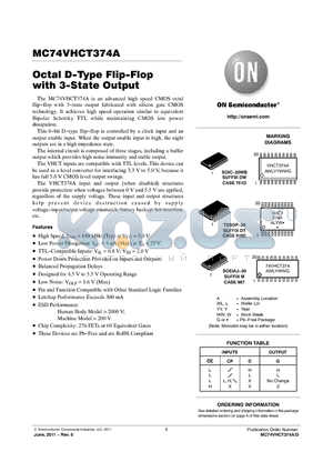 MC74VHCT374A_11 datasheet - Octal D-Type Flip-Flop with 3-State Output