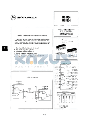 MC8T14 datasheet - TRIPLE LINE RECEIVERS WITH HYSTERESIS