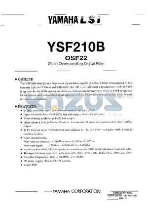 YSF210B datasheet - 22-bit Oversampling Digital Filter