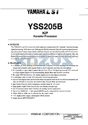 YSS205B datasheet - KARAOKE PROCESSOR