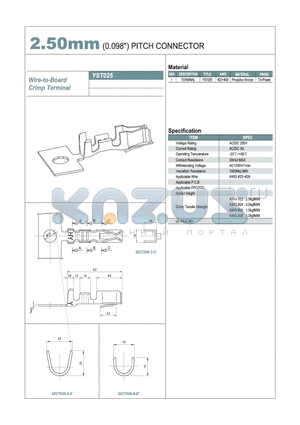 YST025 datasheet - 2.50mm PITCH CONNECTOR