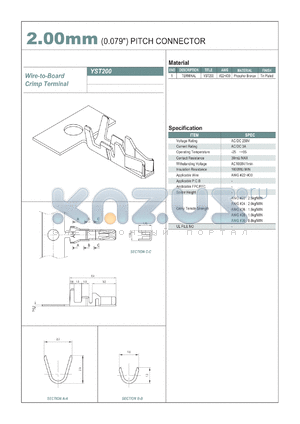 YST200 datasheet - 2.00mm PITCH CONNECTOR