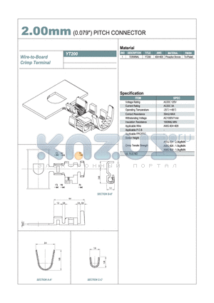 YT200 datasheet - 2.00mm PITCH CONNECTOR