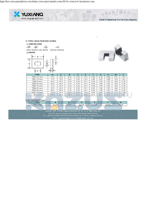 YU350-40 datasheet - U TYPE IRON POWDER CORES