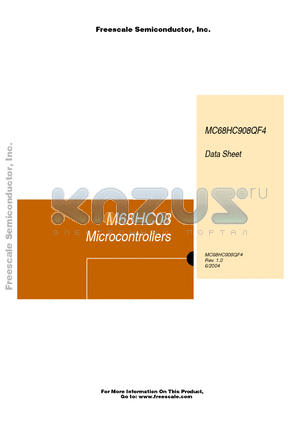 MC908QF4FJ datasheet - M68HC08 Microcontrollers