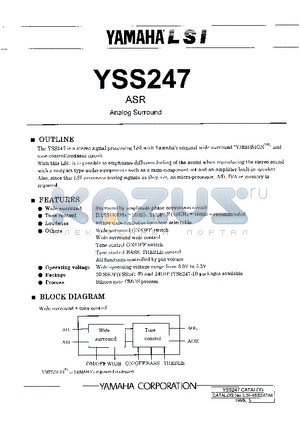 YSS247 datasheet - ASR ANALOG SURROUND