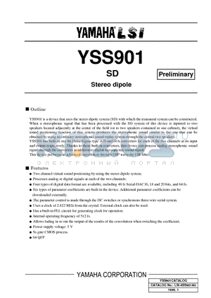 YSS901 datasheet - SD Stereo dipole
