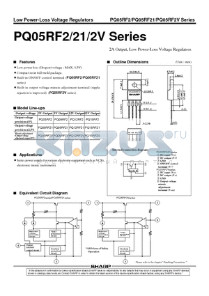 PQ05RF2 datasheet - 2A Output, Low Power-Loss Voltage Regulators
