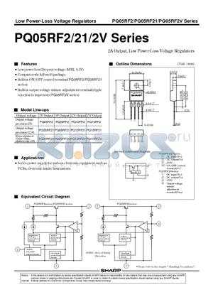 PQ12RF21 datasheet - 2A Output, Low Power-Loss Voltage Regulators