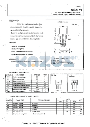 MC971 datasheet - For High Speed Swiching Application Silicon Epitaxial Type(Common Cathode)