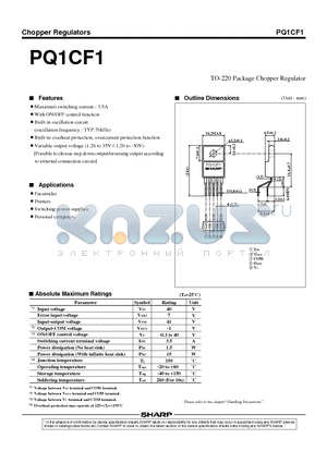 PQ1CF1 datasheet - TO-220 Package Chopper Regulator