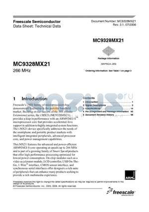 MC9328MX21CVK datasheet - i.MX family of microprocessors