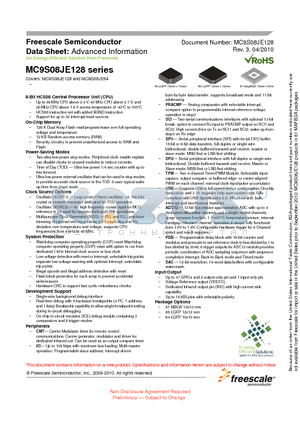 MC9S08JE128 datasheet - Covers: MC9S08JE128 and MC9S08JE64