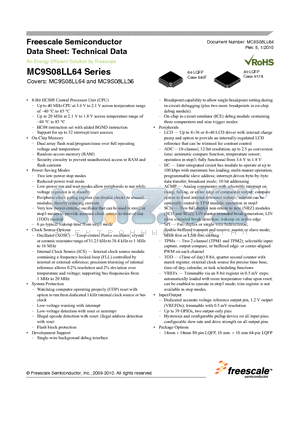 MC9S08LL64CLK datasheet - Technical Data