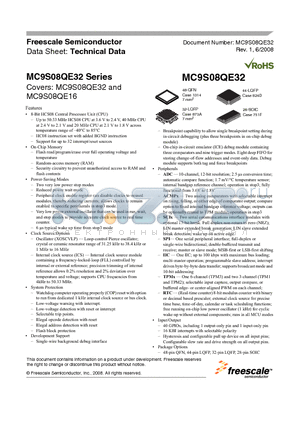 MC9S08QE32 datasheet - 8-Bit HCS08 Central Processor Unit (CPU)