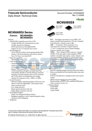 MC9S08SE8 datasheet - 8-Bit HCS08 Central Processor Unit