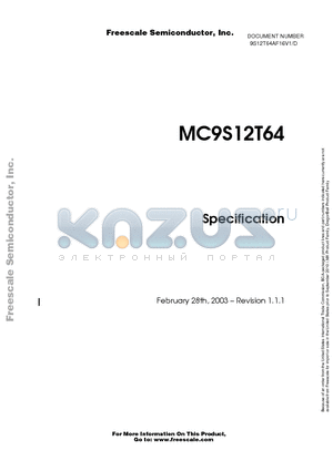 MC9S12T64 datasheet - microcontroller unit