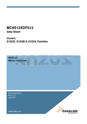 MC9S12XDP512 datasheet - Covers, S12XD, S12XB & S12XA Families