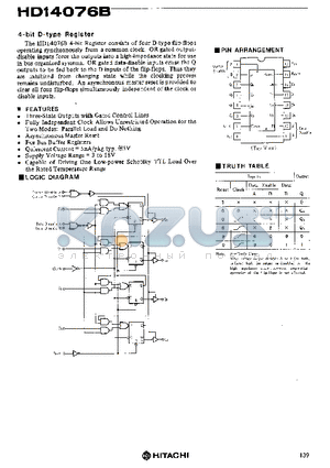 HD14076 datasheet - 4-bit D-type Register