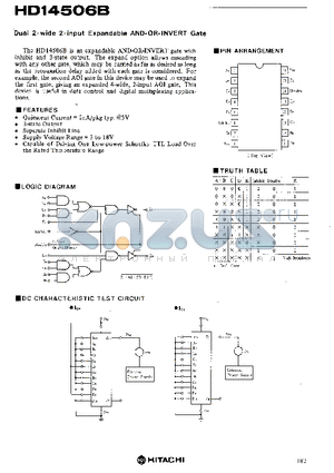HD14506B datasheet - Dual 2-wide 2-input Expandable AND-OR-INVERT Gate