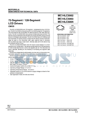 MCC14LC5004Z datasheet - 72-Segment / 128-Segment LCD Drivers