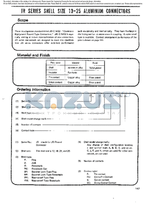 JR21RA-10PC datasheet - SHELL SIZE 13-25 ALUMINUM CONNECTORS
