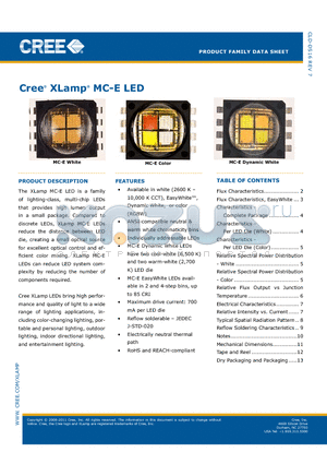 MCE4WT-A2-0000-000KE4 datasheet - Cree^ XLamp^ MC-E LED