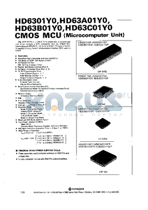 HD6301Y0P datasheet - CMOS MCU(MICROCOMPUTER UNIT)