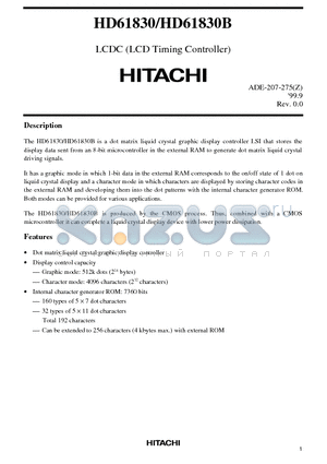 HD61830B datasheet - LCDC (LCD Timing Controller)