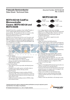MCF51AG96 datasheet - MCF51AG128 ColdFire Microcontroller