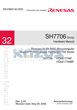 HD6417706F133 datasheet - Renesas 32-Bit RISC Microcomputer SuperH RISC engine Family/SH7700 Series