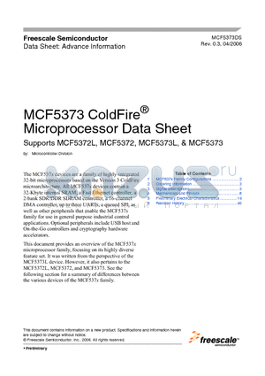 MCF5372L datasheet - Microprocessor Data Sheet