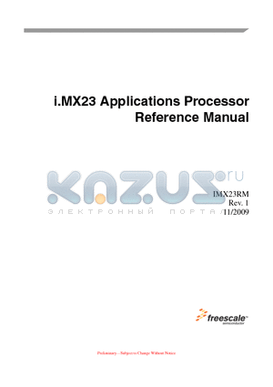 MCIMX233CAG4B datasheet - i.MX23 Applications Processor Reference Manual