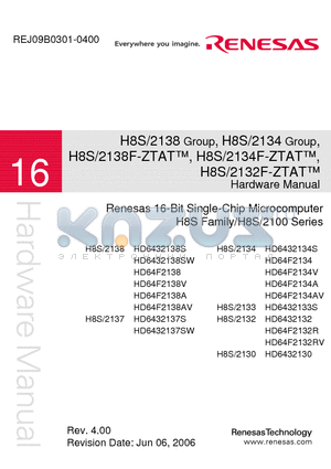 HD64F2138AFA20 datasheet - Renesas 16-Bit Single-Chip Microcomputer H8S Family/H8S/2100 Series